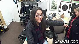 Beautiful Amateur Sucks And Blows Rough In Shop