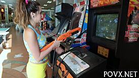 Zoe Foxx gives sloppy blowjob and rough fucking in POV!