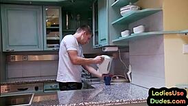 hey girls, let's strap on and peg this guy in heels and stockings 😈💦