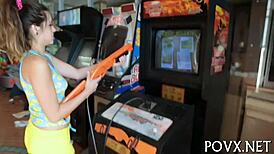 Zoe Foxx gives sloppy blowjob and rough fucking in POV!