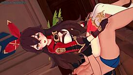 Amber teases with shorts, bent over for doggystyle action?