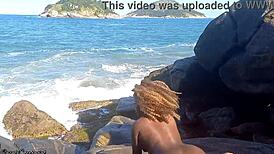 First Time Delicious Sex on Beach with Brunette