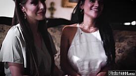 Lesbian Couple Facesits and Sucks Priest