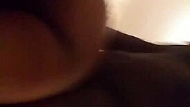 Ebony wife gives husband blowjob before ass fucking