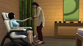 Asian Stepmom Massages Him After Work Visit