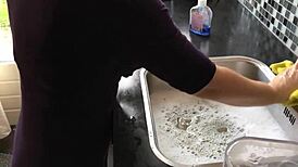 Milf Flashes Household Treasures Leading To Intense Fucking Climax