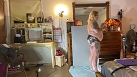 painted in red starring sally omalley with body painting