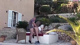 European milf bent over for doggystyle and blowjob on holiday