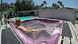 Wow! Dayanara strips bare in a steamy hot tub session!