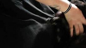 Renee Cheeks worships a massive black cock with her mouth and hands.