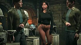 Hot brunette takes monster cock in 3D anal action