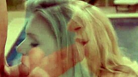 Best babe gives happy blowjob, swallows cumshot passionately