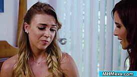 Zoey is a teen redhead getting her stepmum's pussy pounded