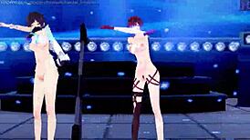 Genshin Impact MMD with Ia, Yelan, and Kafka in action.