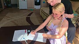 I Couldn't Resist My Tutor, Took His Dick Deep in My Mouth as a Shy Student with Pigtails.