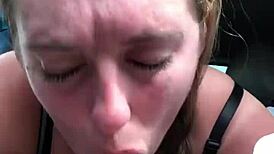 plays with huge tits and sucks