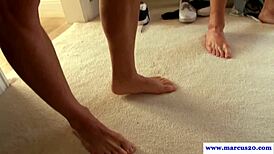 Hey, check these muscular jocks banging in a wild anal threesome