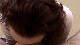 Intense blowjob on huge Latina tits