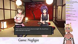 Vtuber Lewdneko plays Negligee Part 6 with steamy lingerie action