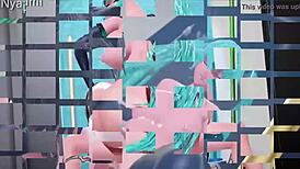 satisfaction remix featuring shemale hatsune miku in 3d