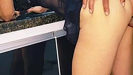 fucking blonde milf on the sink and cumming inside 😍