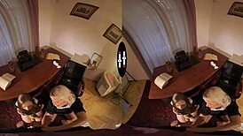 Dark room VR encounter with my seductive new neighbor in a steamy session.