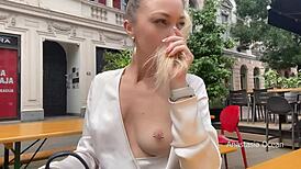 Flashing Boobs in Public Topless