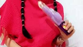 hot teen latina deepthroats dildo and gets cumshot