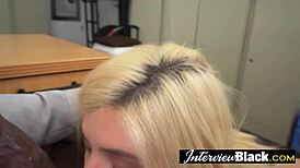 It’s casting for an interracial casting scene and the interviewer starts getting sexual with a thin blond girl