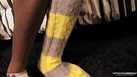 this adorable ebony babe rides bbc best, licks it, bent over for cumshot