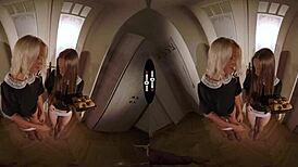 Dark room VR encounter with my seductive new neighbor in a steamy session.