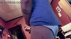 Hot Guy With Huge Dick Masturbates Solo In White Satin Panties.