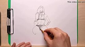 i drew a sexy girl in pencil