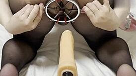 Stretching my hole to 8 cm before machine drills deep inside.