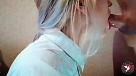 Student Stepsister Sucks Big Dick After Classes for Deep Pleasure