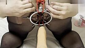 Stretching my hole to 8 cm before machine drills deep inside.