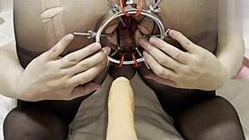 Stretching my hole to 8 cm before machine drills deep inside.