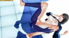 hentai girl bends over for doggystyle creampie and anal cumshot