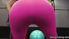 Ebony Cutie in Spandex Milks Dick Hard at Gym!