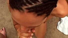 Sunshine Ebony Babe Sucks White Cock For Facial