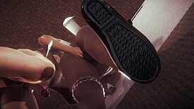 monica maid is thoroughly searched against the wall in hentai uncensored