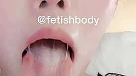 Swag chinese netizen self-shot asmr deepthroat training results