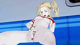 Harley Quinn fingers herself on the subway