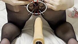 Stretching my hole to 8 cm before machine drills deep inside.