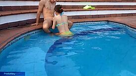 Stepsister Gives Pool Oral And Gets Fucked