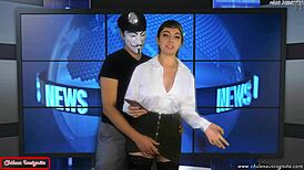 Raw Cumshot Facial on Live Reporter in Public Trailer