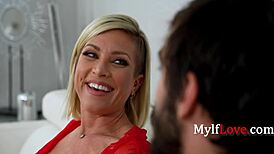 Son Fondles Sleeping Mom's Big Tits and Inserts Cock. Cougar BBW Milf Blonde Babe Gets Fucked Hard.