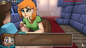 Minecraft parody with a sexy creeper girl in bikini