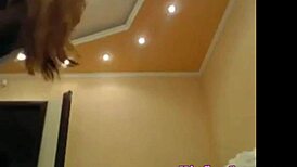 blonde girl slams dildo in pussy and anal on cam