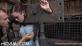 Sexy Brunette Slave Uses Toys for Masturbation